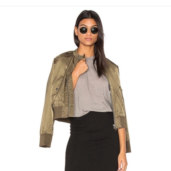 Free people army green bomber jacket Sz XS - Picture 3 of 14